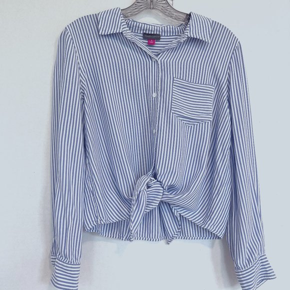 Vince Camuto Tops - Vince Camuto Striped Tie Front Blouse Size Small